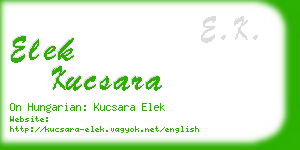 elek kucsara business card